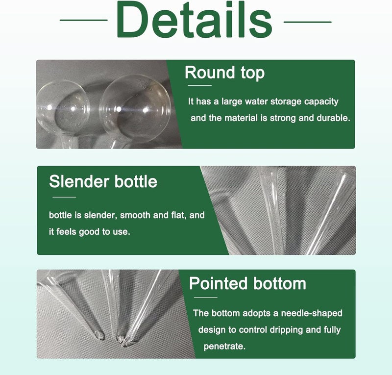 Bvrbaory 8 Pcs Clear Plant Watering Globes,Plastic Self-Watering Bulbs,Automatic Watering Globes,Garden Water Device for Plant Indoor Outdoor - Image 3